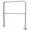 Lean-on hoop made of flat bar steel | bent, 80 x 12 mm | in curved design | with cross bar | total width: 750 mm | hot-dip galvanized and coated DB 703